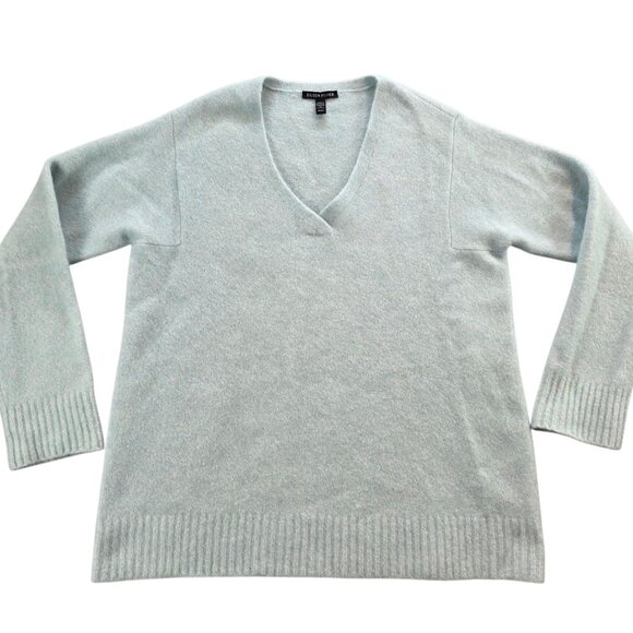 Eileen Fisher Cashmere Silk Blend Sweater Drop Shoulder Long Sleeve V-neck XS - Picture 1 of 7